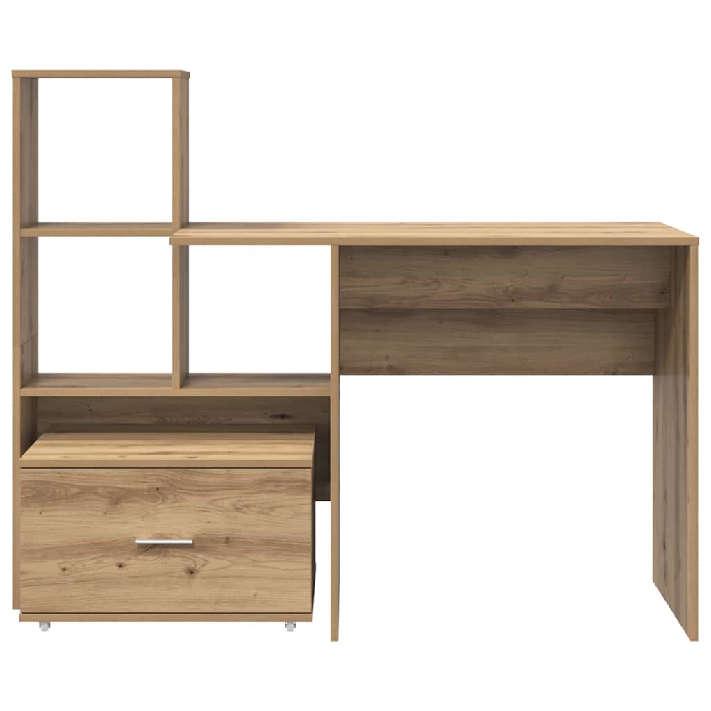 vidaXL Schreibtisch Artisan-Eiche 131,5 x 50 x 106,5 cm Holzwerkstoff