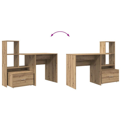 vidaXL Schreibtisch Artisan-Eiche 131,5 x 50 x 106,5 cm Holzwerkstoff