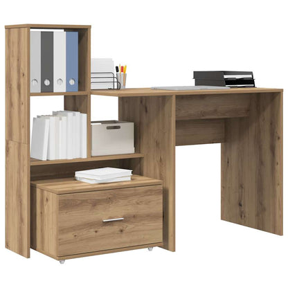 vidaXL Schreibtisch Artisan-Eiche 131,5 x 50 x 106,5 cm Holzwerkstoff