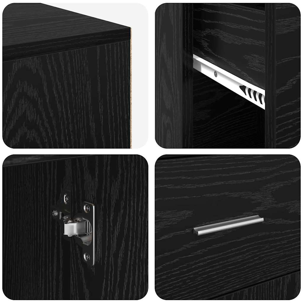 Eck-Schreibtisch Schwarz Eichen-Optik 102 x 88 x 75 cm