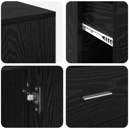 Eck-Schreibtisch Schwarz Eichen-Optik 102 x 88 x 75 cm