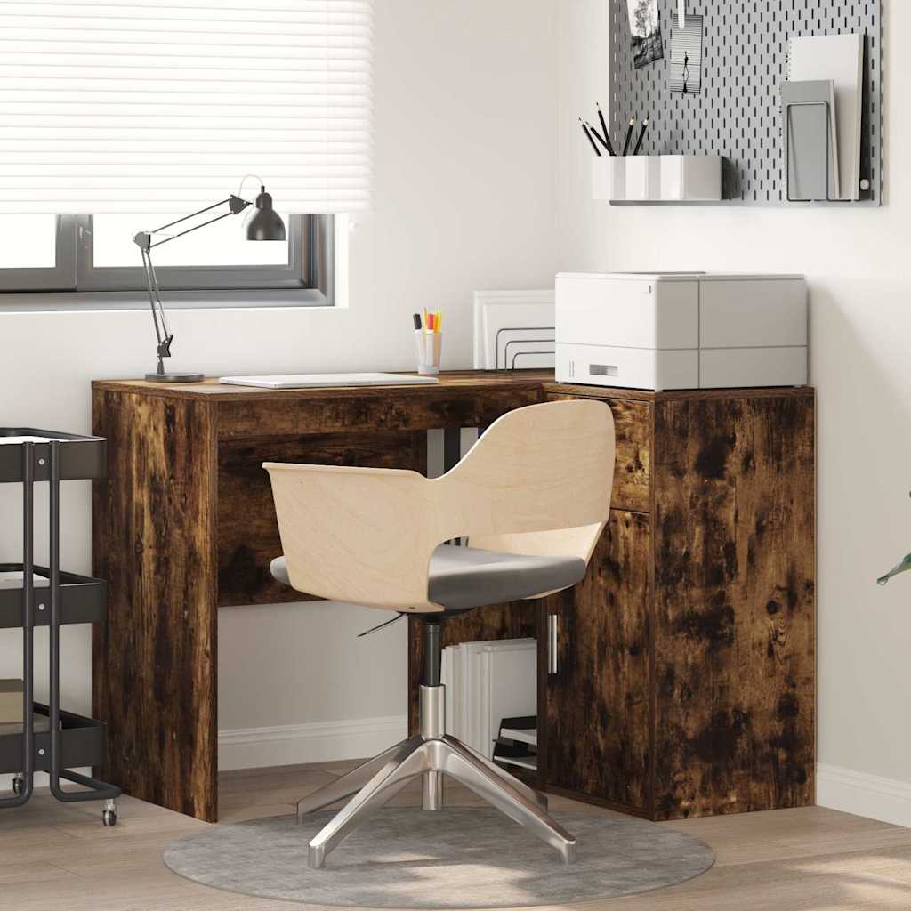 vidaXL Eck-Schreibtisch Geräucherte Eiche 102 x 88 x 75 cm