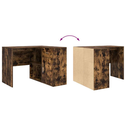 vidaXL Eck-Schreibtisch Geräucherte Eiche 102 x 88 x 75 cm