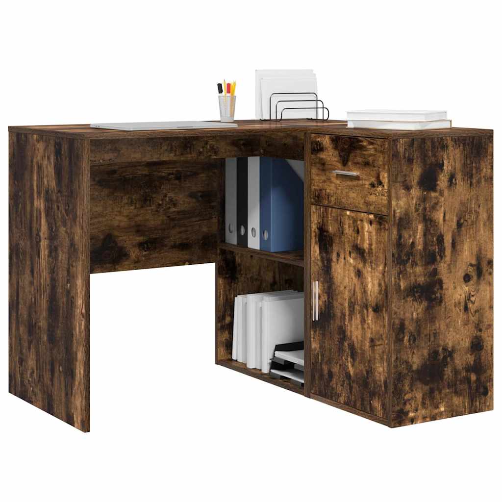 vidaXL Eck-Schreibtisch Geräucherte Eiche 102 x 88 x 75 cm