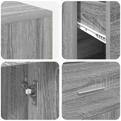 vidaXL Eck-Schreibtisch mit Schubladen Graues Sonoma 102 x 88 x 75 cm