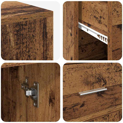 vidaXL Eck-Schreibtisch mit Schubladen Altholz 102 x 88 x 75 cm