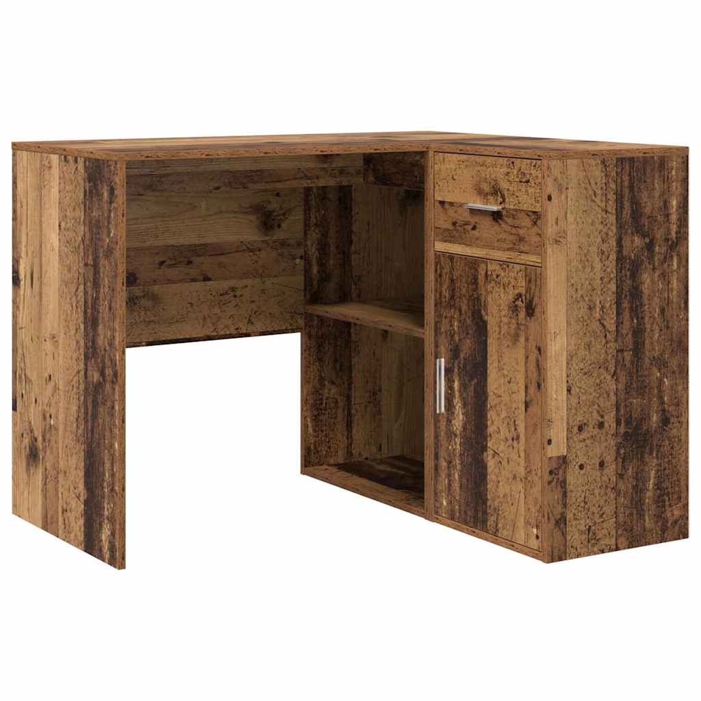 vidaXL Eck-Schreibtisch mit Schubladen Altholz 102 x 88 x 75 cm