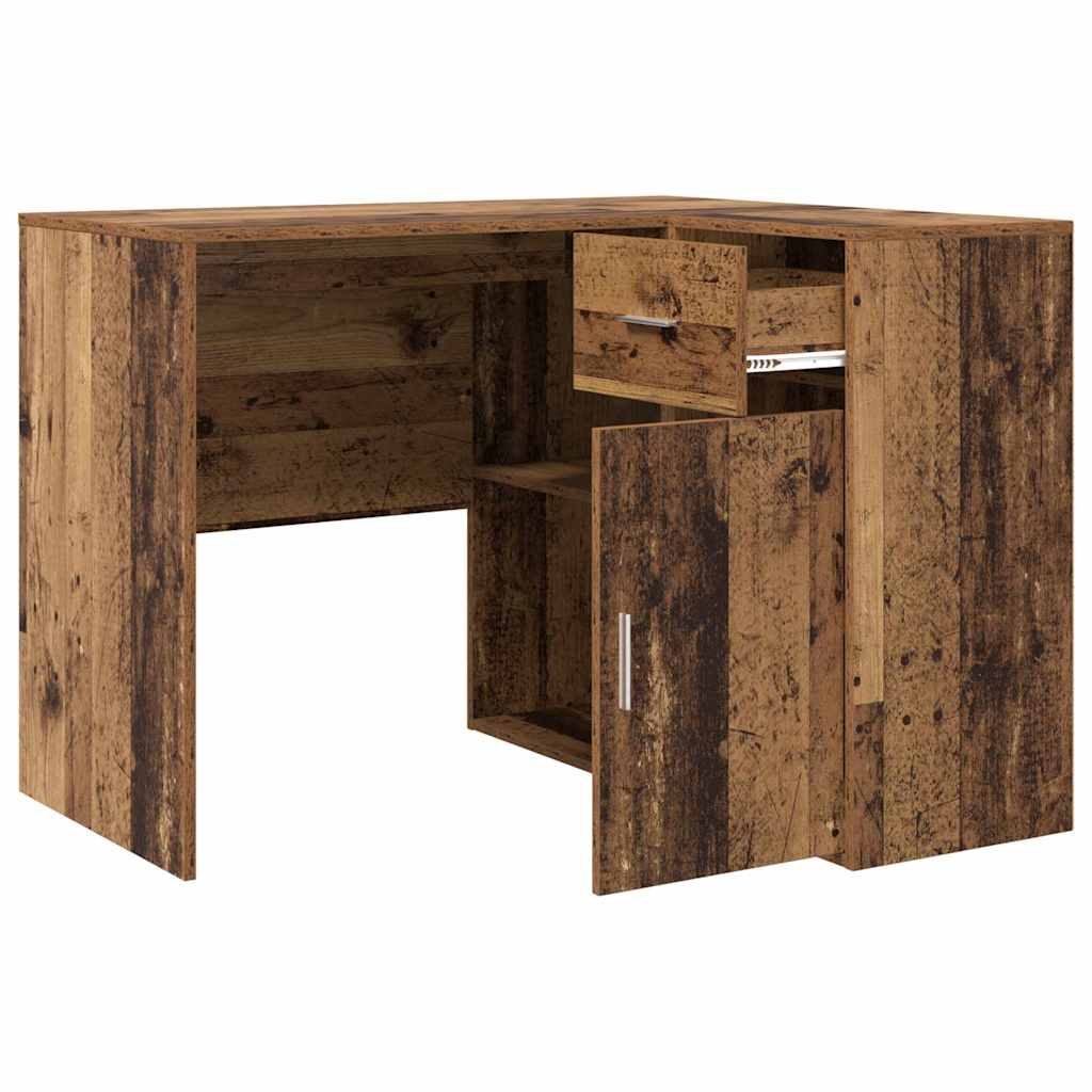 vidaXL Eck-Schreibtisch mit Schubladen Altholz 102 x 88 x 75 cm