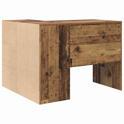 vidaXL Eck-Schreibtisch mit Schubladen Altholz 102 x 88 x 75 cm