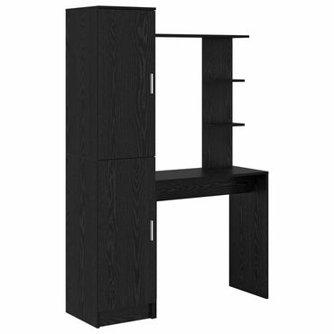 vidaXL Schreibtisch 2 pcs Schwarz Eichen-Optik