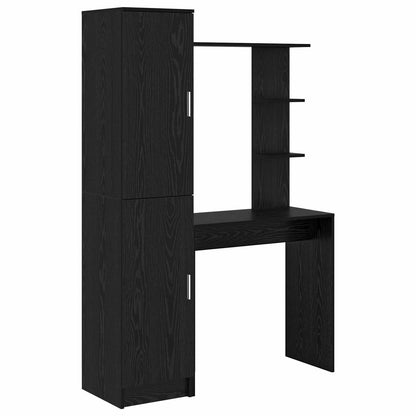 vidaXL Schreibtisch 2 pcs Schwarz Eichen-Optik
