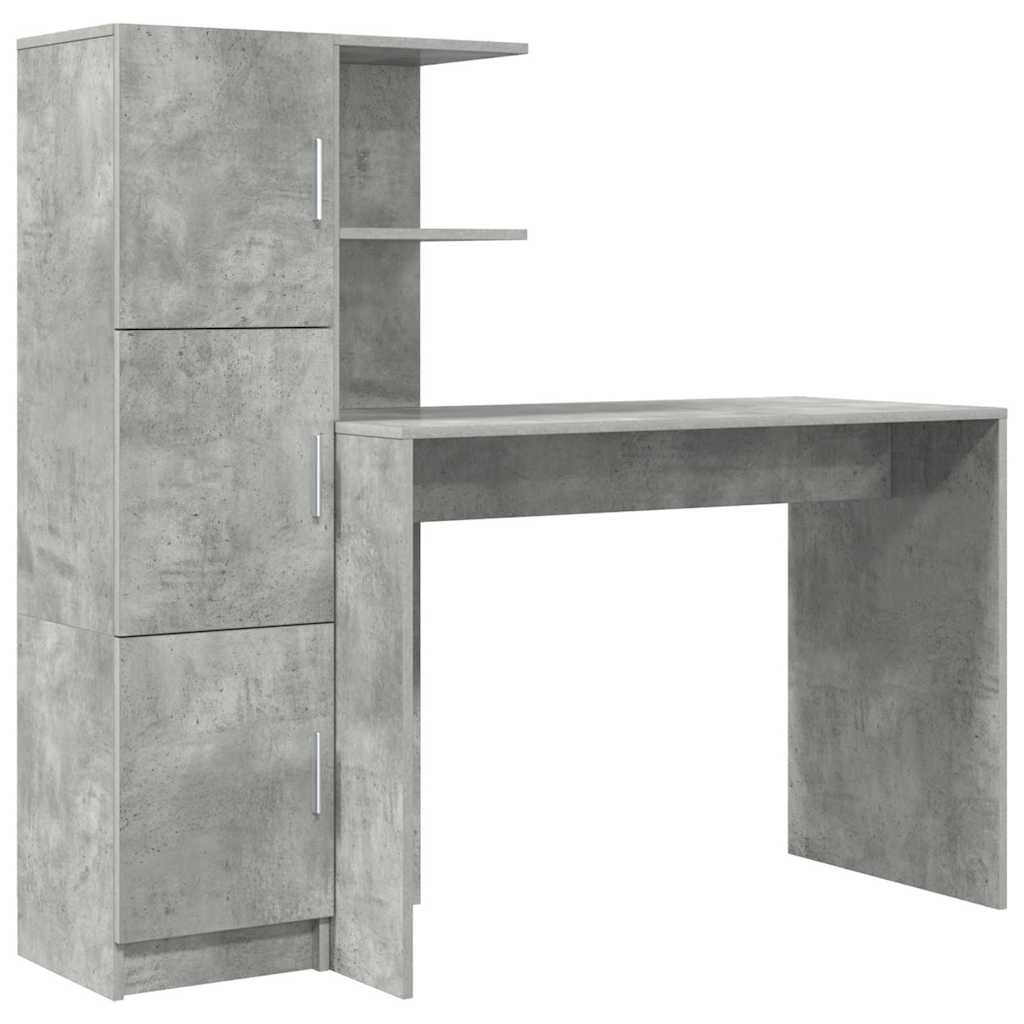 vidaXL Schreibtisch 2 pcs Beton Grau