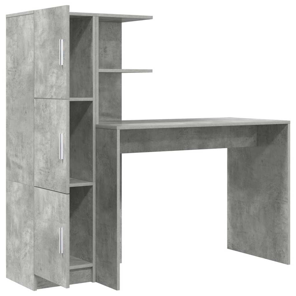 vidaXL Schreibtisch 2 pcs Beton Grau