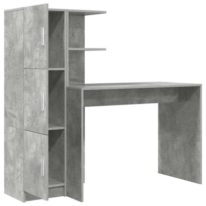 vidaXL Schreibtisch 2 pcs Beton Grau