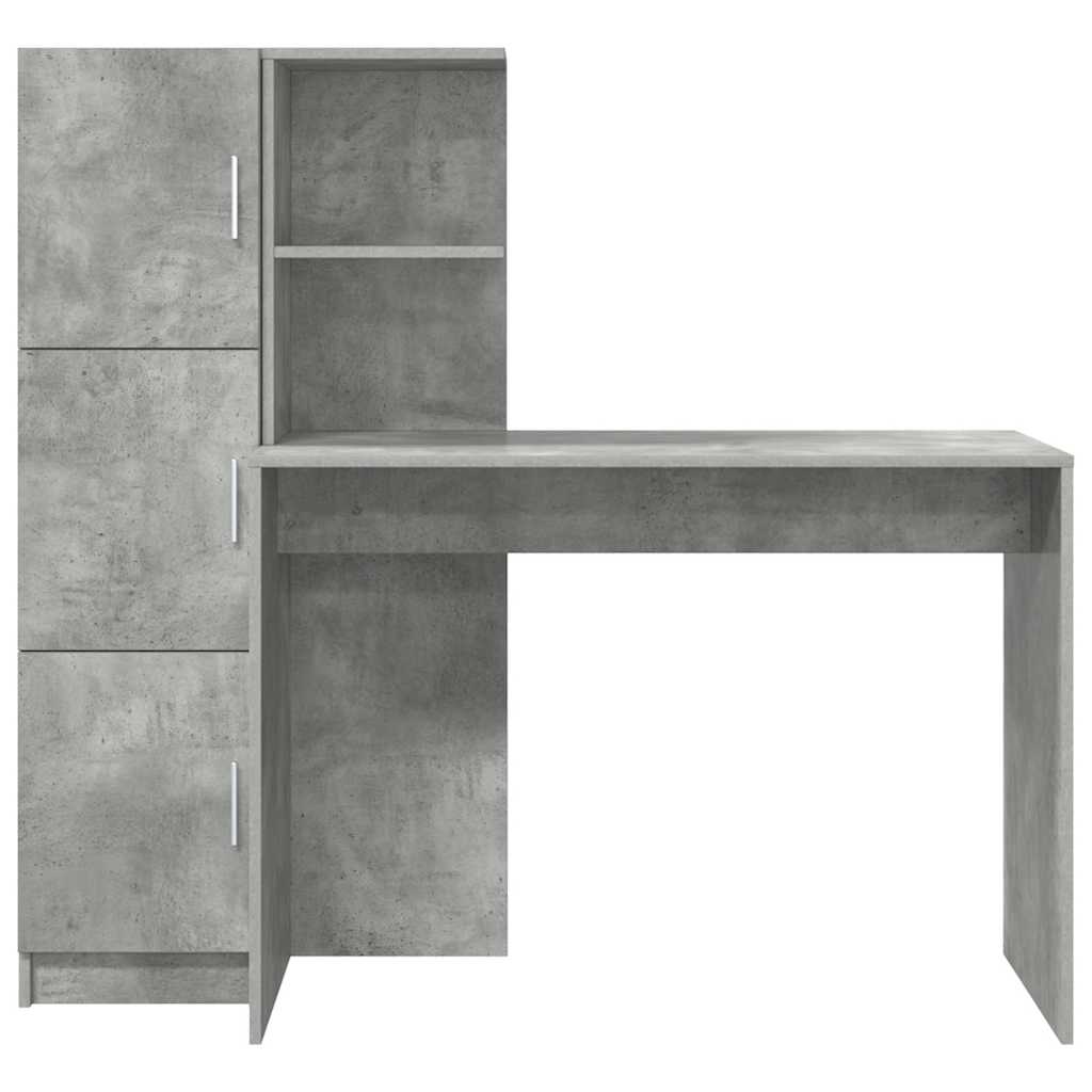 vidaXL Schreibtisch 2 pcs Beton Grau