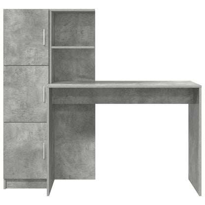 vidaXL Schreibtisch 2 pcs Beton Grau
