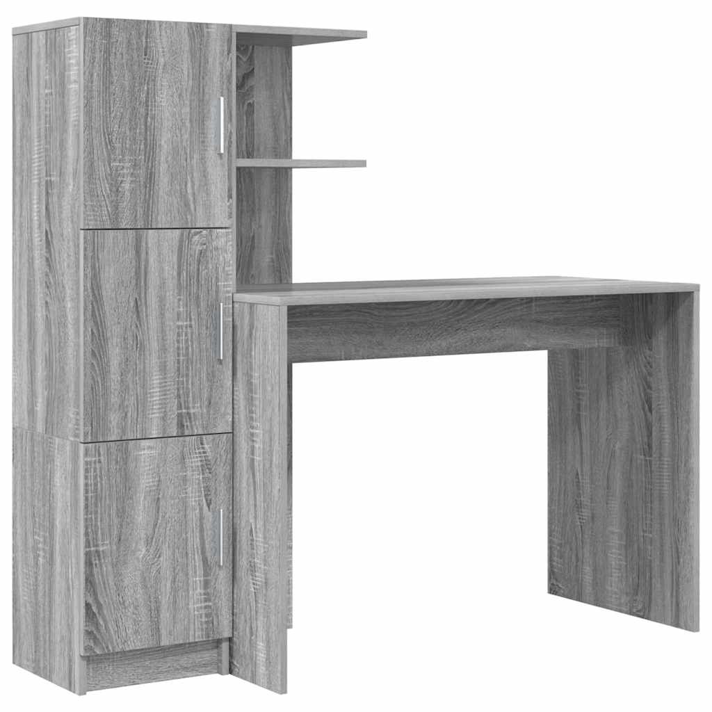 vidaXL Schreibtisch 2 pcs Graues Sonoma