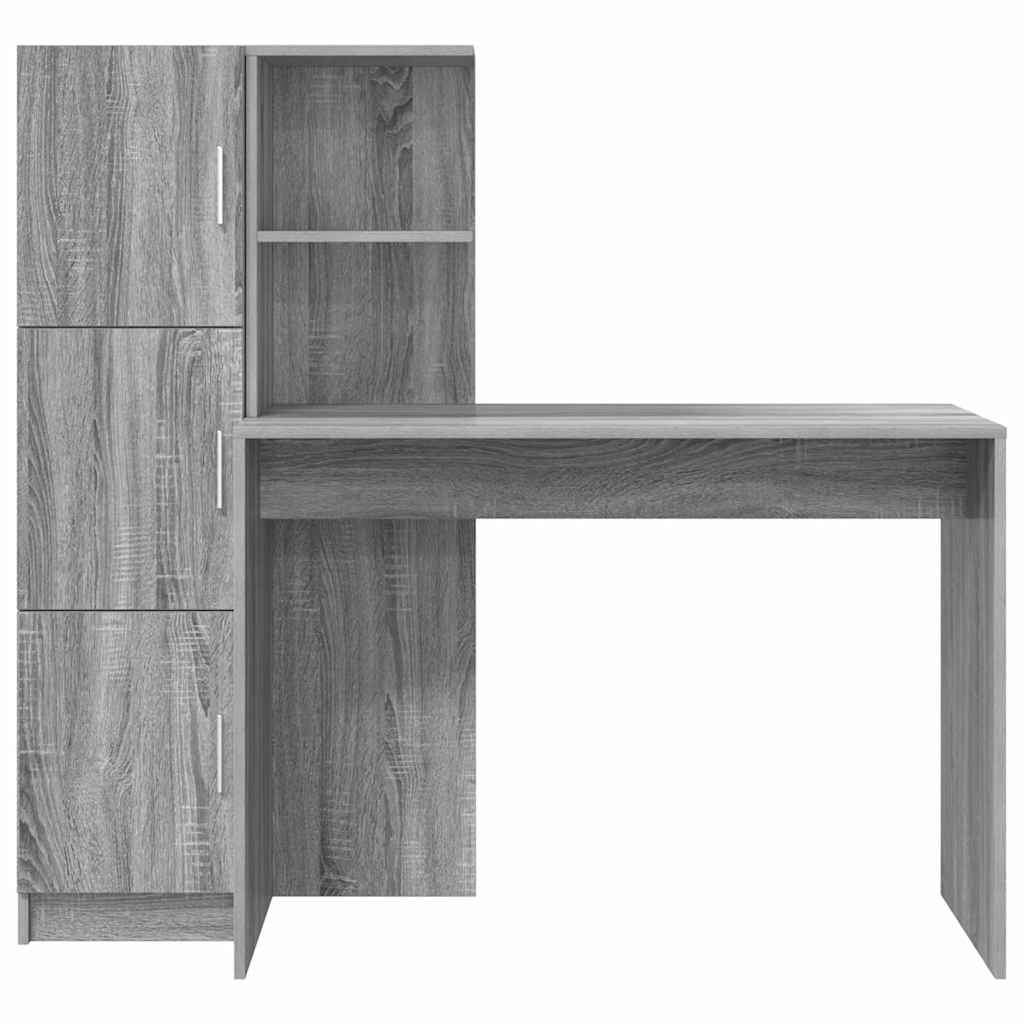 vidaXL Schreibtisch 2 pcs Graues Sonoma