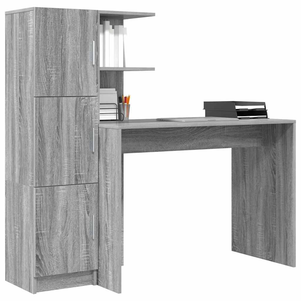 vidaXL Schreibtisch 2 pcs Graues Sonoma