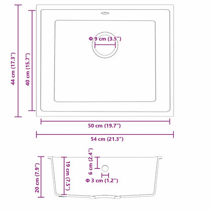 Küchenspüle Weiß 54 x 44 x 20 cm Granit