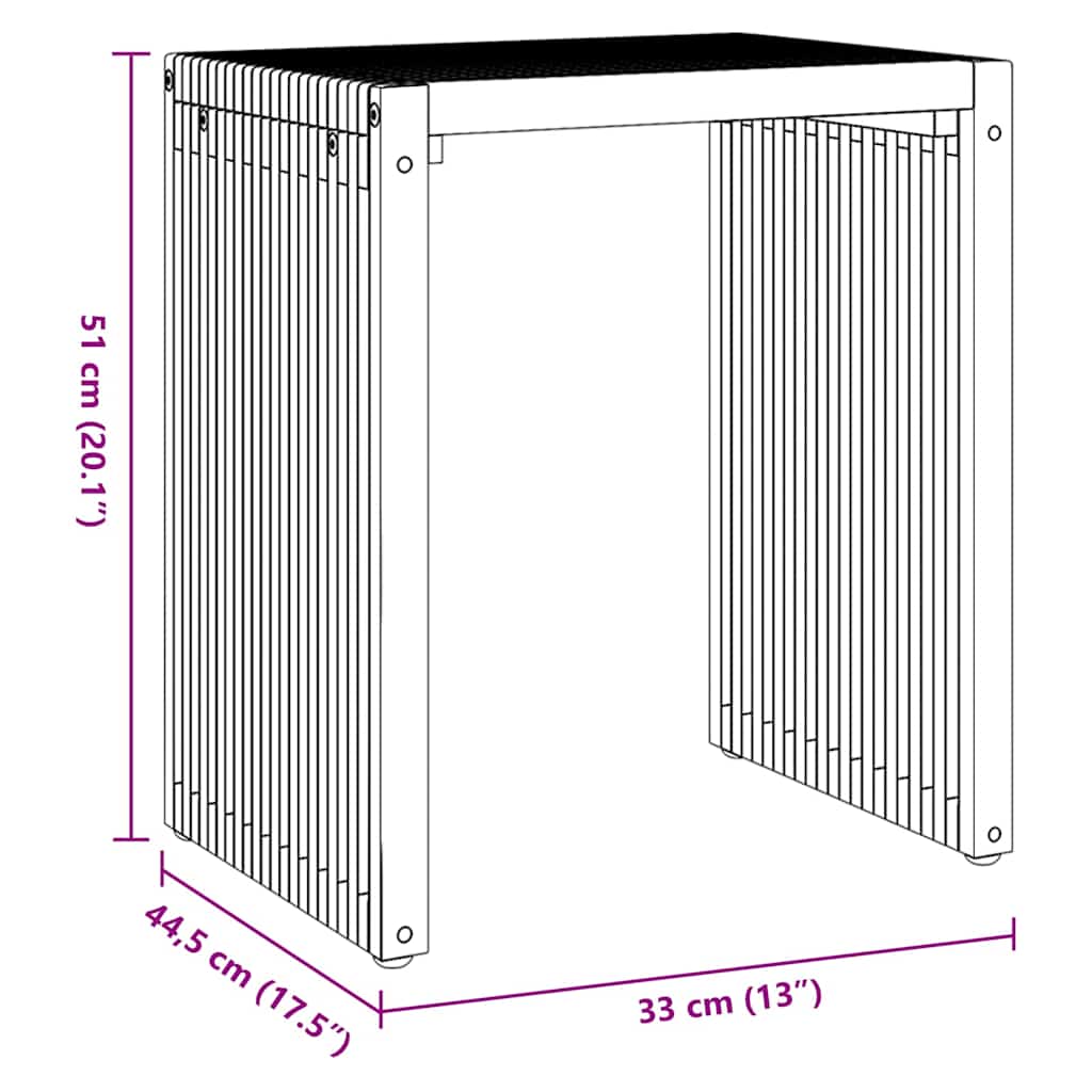 Garten-Beistelltisch 3 pcs Braun 33 x 44,5 x 51 cm