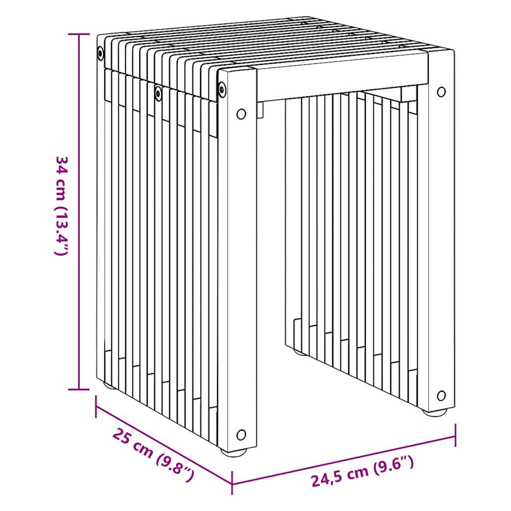 Garten-Beistelltisch 3 pcs Braun 33 x 44,5 x 51 cm