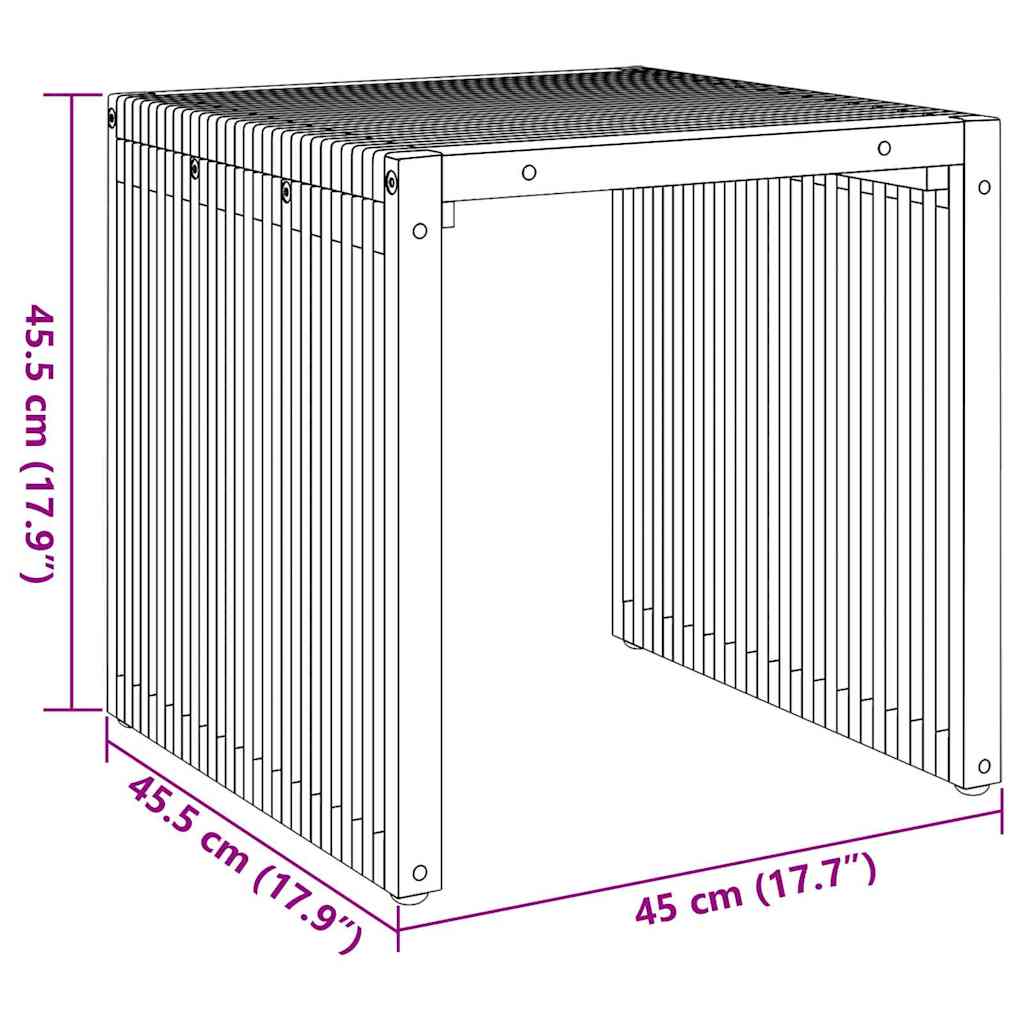 vidaXL Garten-Beistelltisch Braun 45 x 42,5 x 45 cm Massivholz Teak