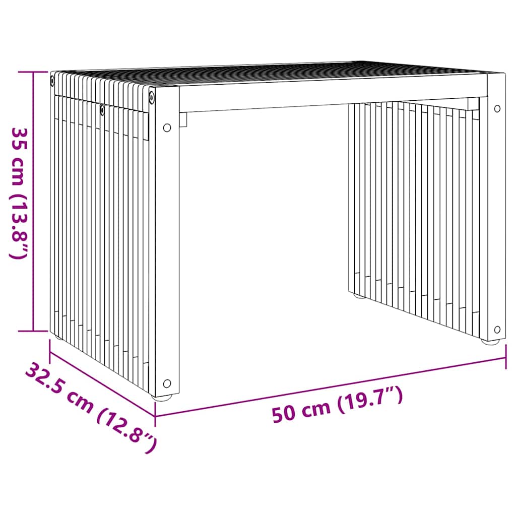 vidaXL Garten-Beistelltisch Braun 50 x 32,5 x 35 cm Massivholz Teak