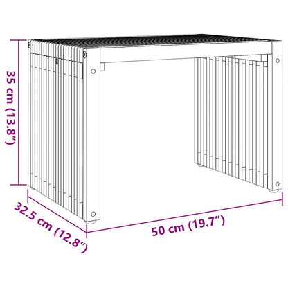 vidaXL Garten-Beistelltisch Braun 50 x 32,5 x 35 cm Massivholz Teak