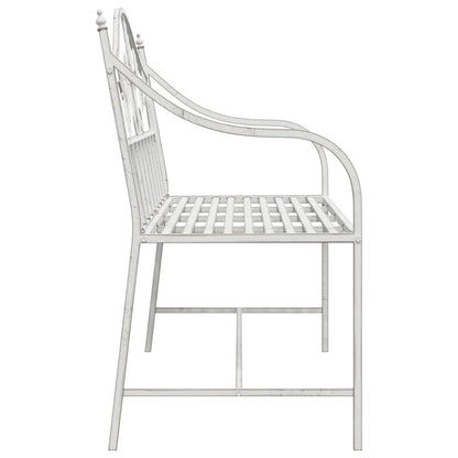 Gartenbank Antik Weiß 104 x 52,5 x 89 cm Stahl