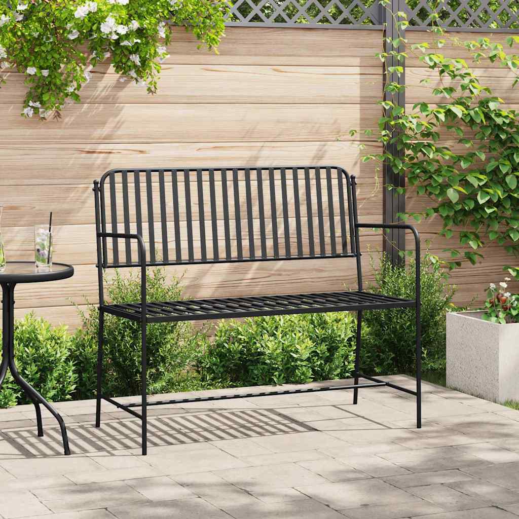 Gartenbank Schwarz 103,5 x 51,5 x 90 cm Stahl