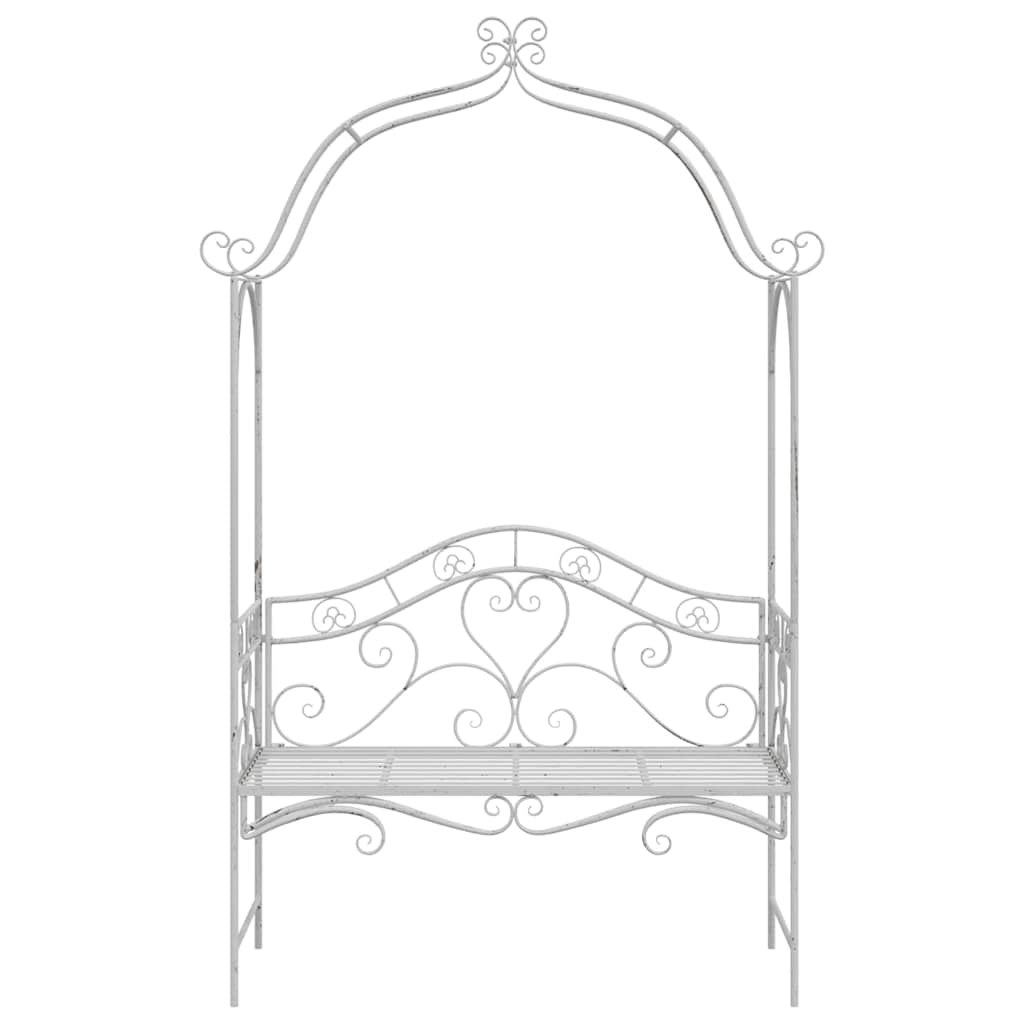 Gartenbank Antik Weiß 121 x 48 x 200 cm Stahl