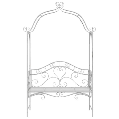 Gartenbank Antik Weiß 121 x 48 x 200 cm Stahl