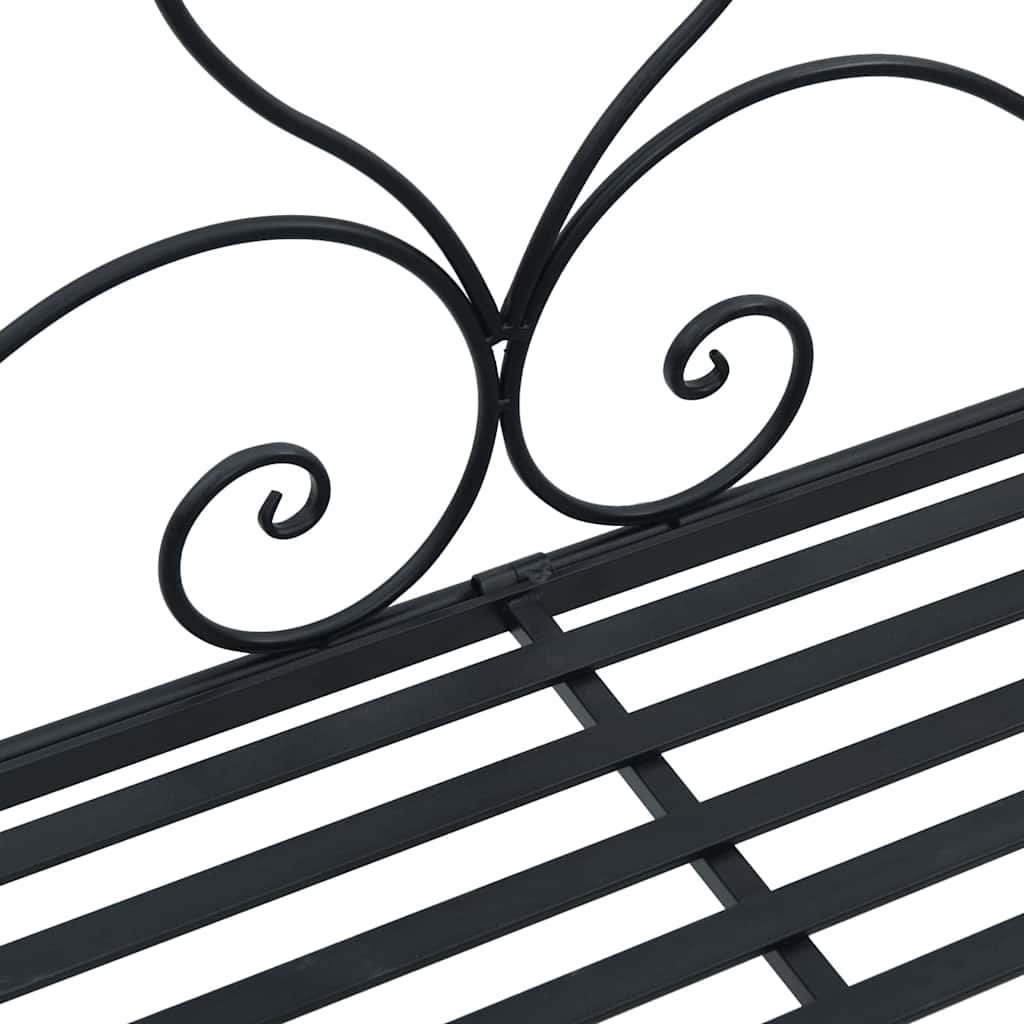 Gartenbank Schwarz 121 x 48 x 200 cm Stahl