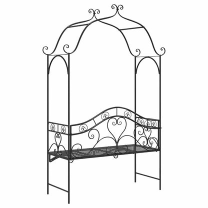 Gartenbank Schwarz 121 x 48 x 200 cm Stahl