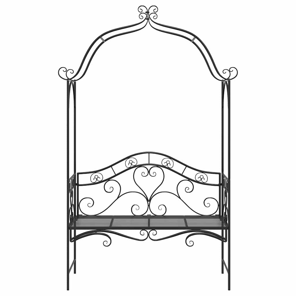 Gartenbank Schwarz 121 x 48 x 200 cm Stahl