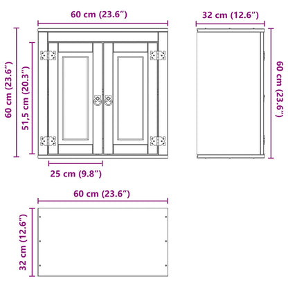 vidaXL Schrank SKI Honigbraun 60 x 32 x 40 cm Massives Kiefernholz