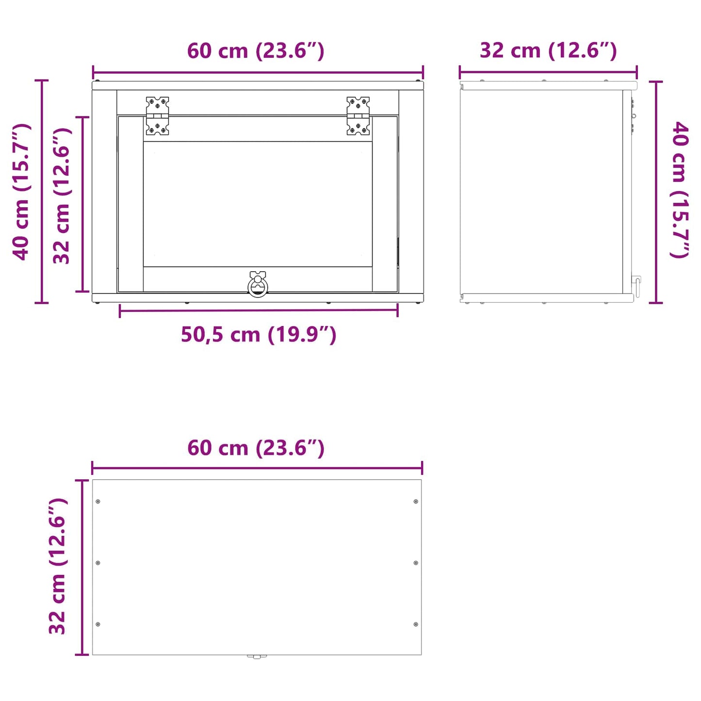 vidaXL Schrank SKI Honigbraun 60 x 32 x 40 cm Massives Kiefernholz
