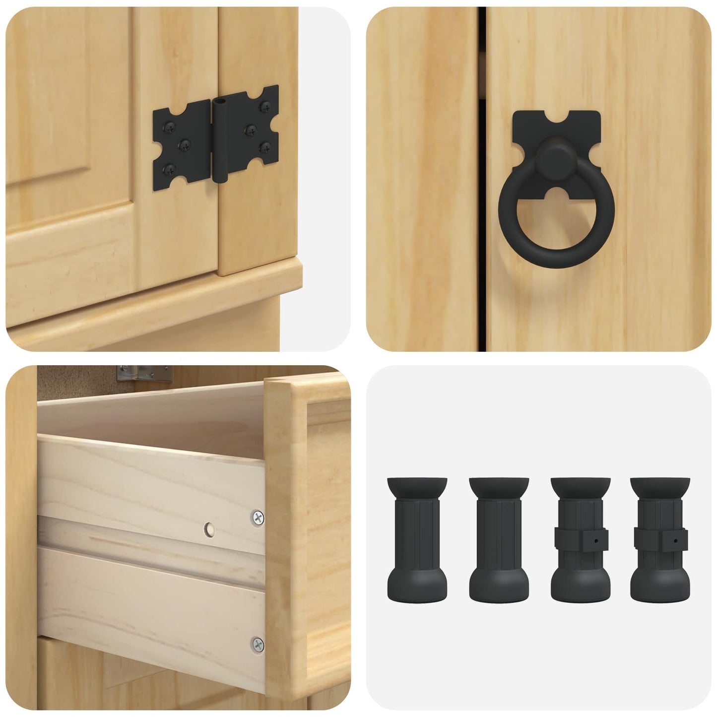 vidaXL Schrank SKI Honigbraun 40 x 46 x 81.5 cm Massives Kiefernholz