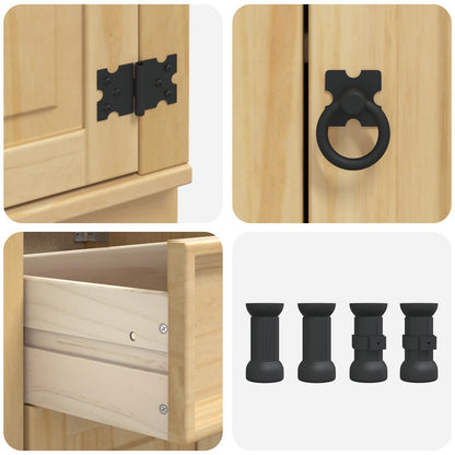 vidaXL Schrank SKI Honigbraun 40 x 46 x 81.5 cm Massives Kiefernholz