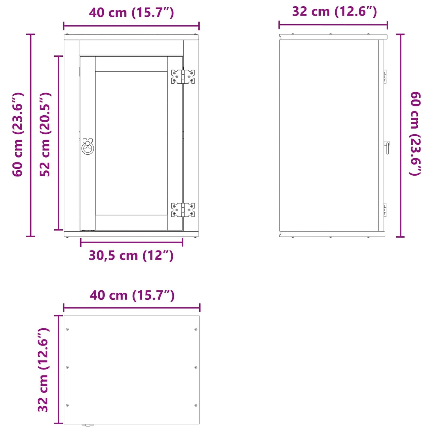 vidaXL Schrank SKI Honigbraun 60 x 32 x 40 cm Massives Kiefernholz
