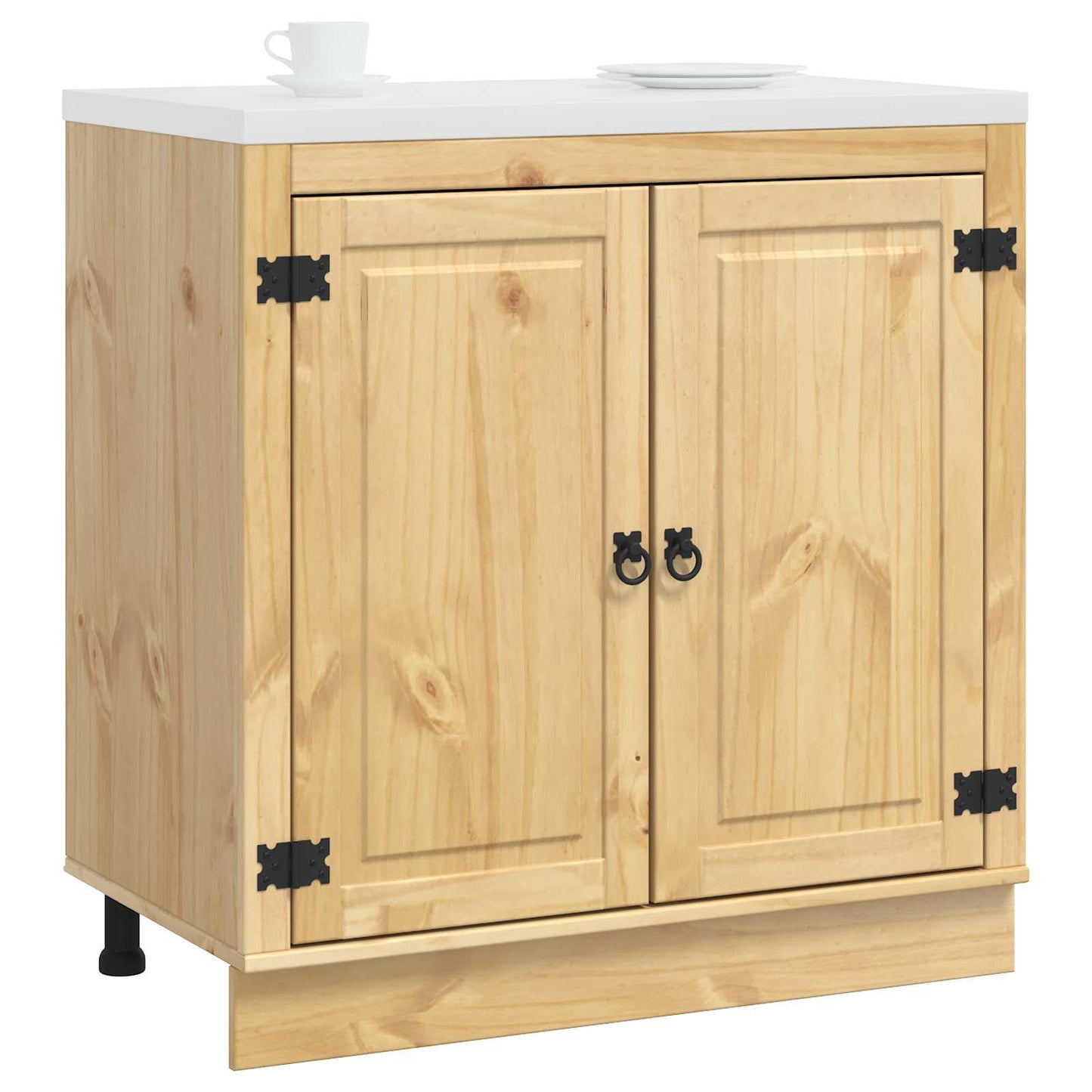 vidaXL Schrank SKI Honigbraun 80 x 46 x 81.5 cm Massives Kiefernholz