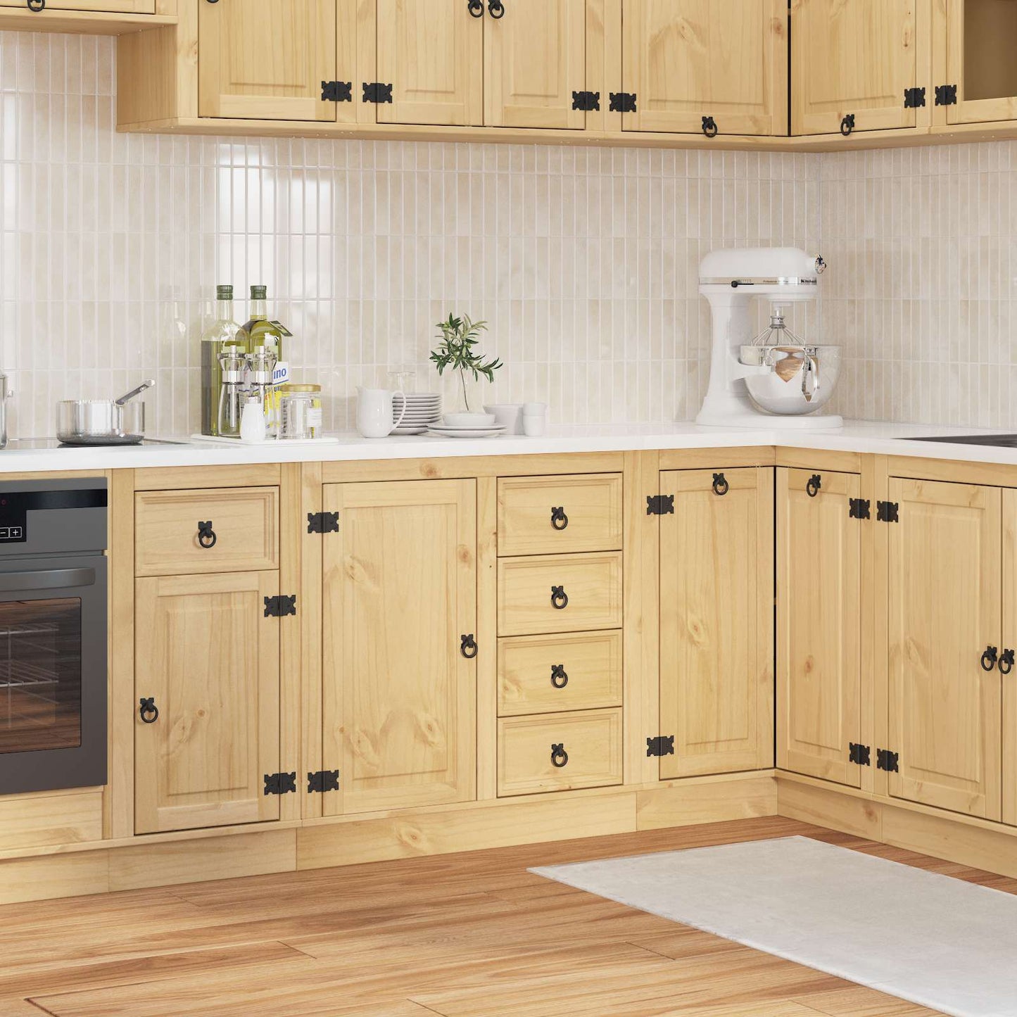 vidaXL Schrank SKI Honigbraun 80 x 46 x 81 cm Massives Kiefernholz