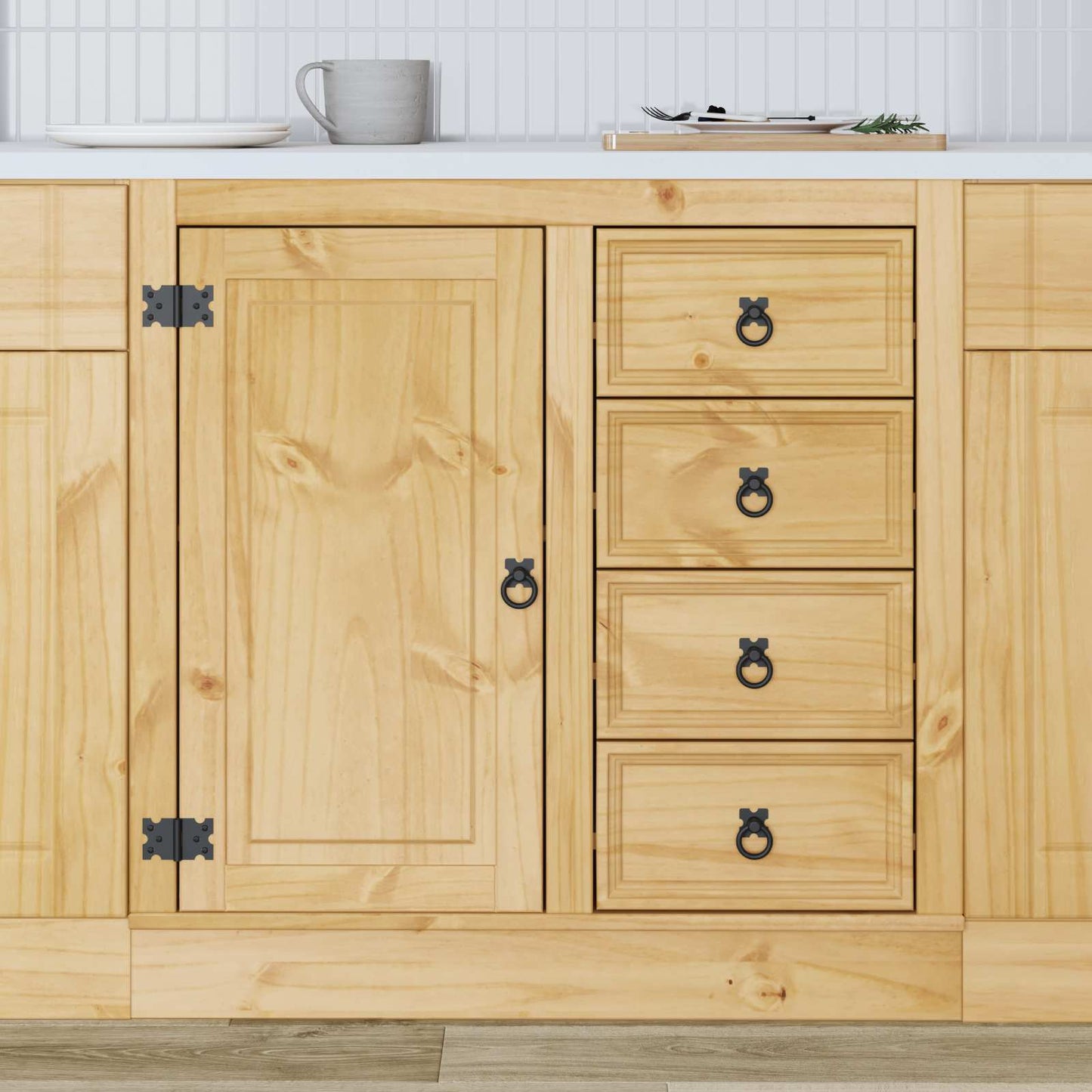 vidaXL Schrank SKI Honigbraun 80 x 46 x 81 cm Massives Kiefernholz
