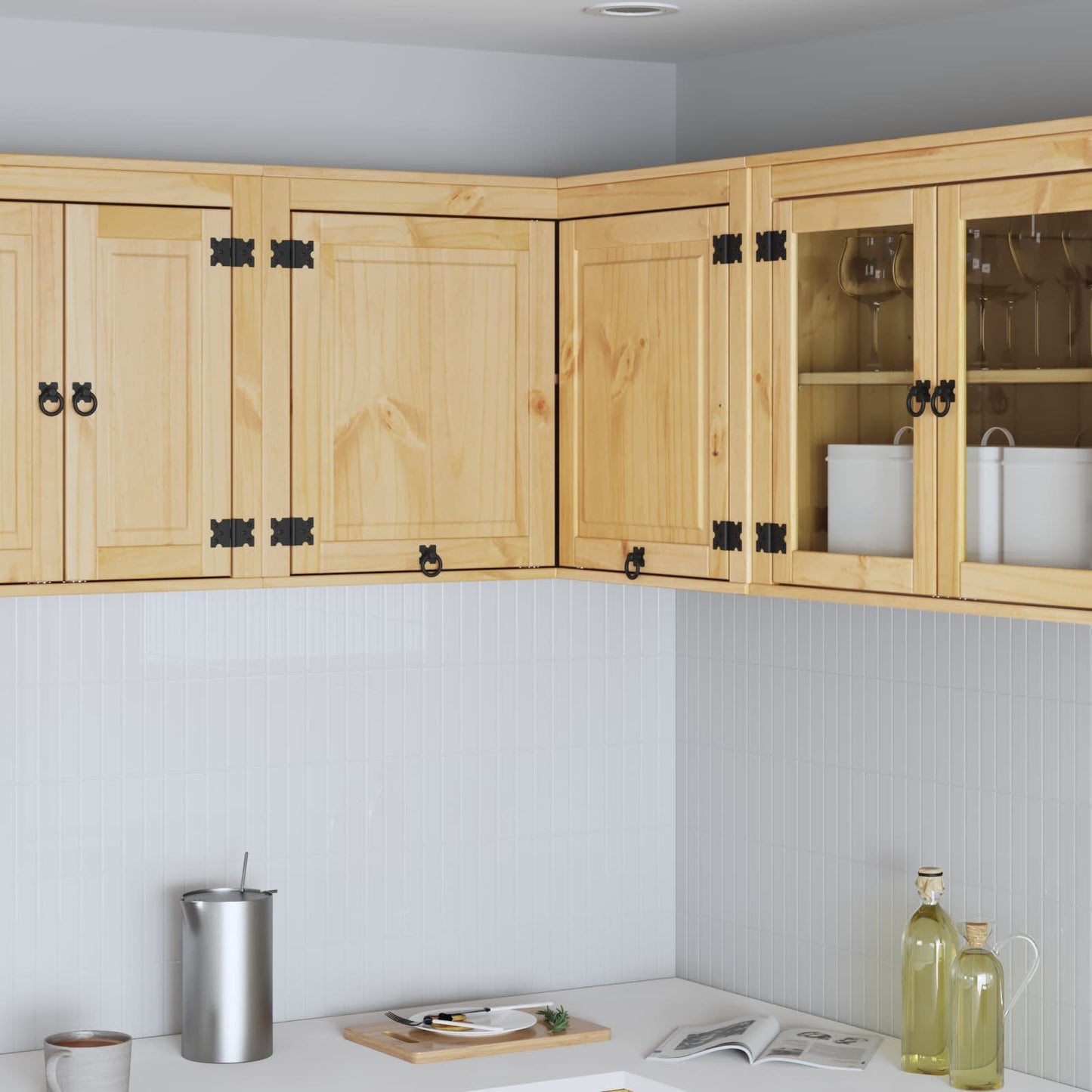 vidaXL Schrank SKI Honigbraun 80 x 80 x 60 cm Massives Kiefernholz