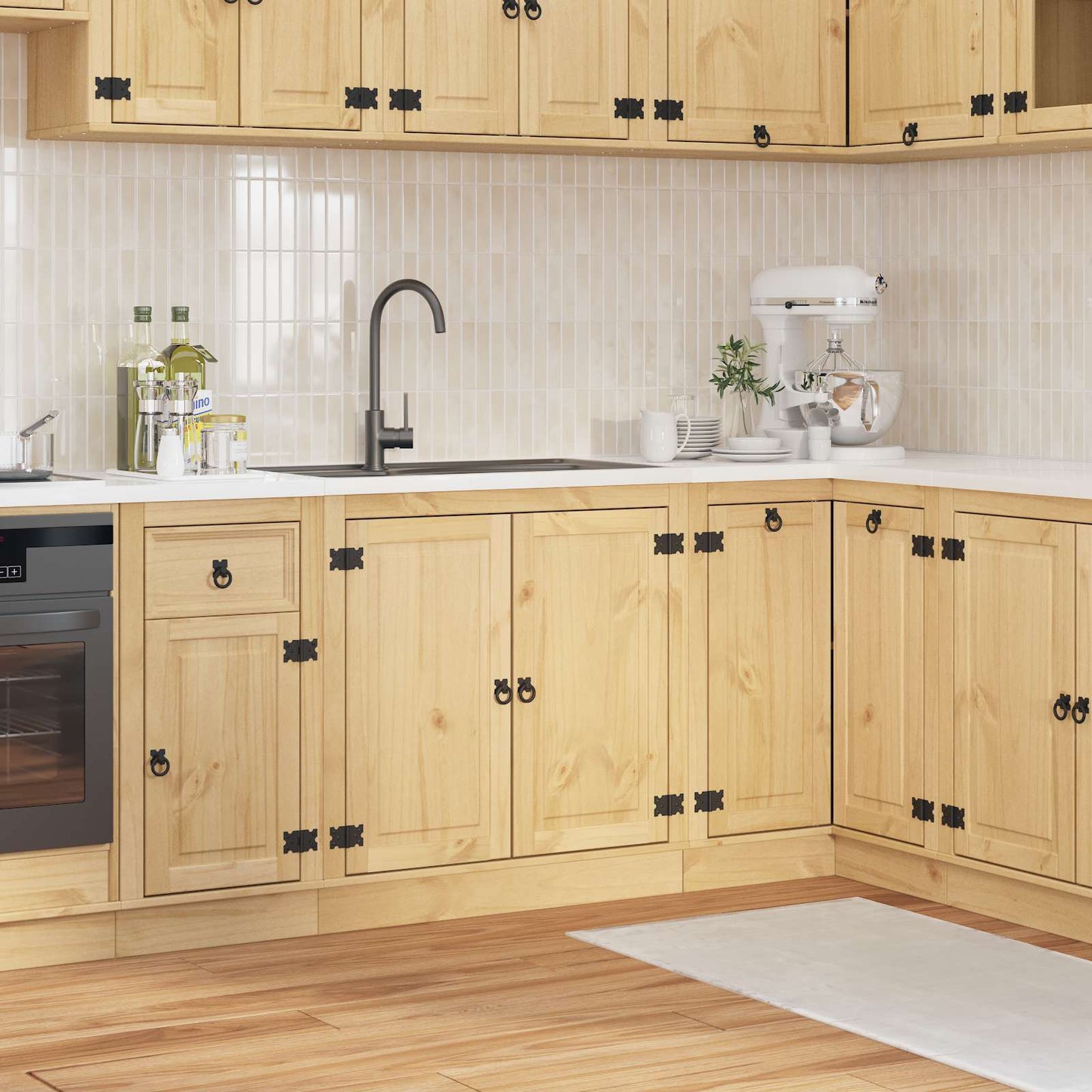 vidaXL Schrank SKI Honigbraun 80 x 46 x 81.5 cm Massives Kiefernholz