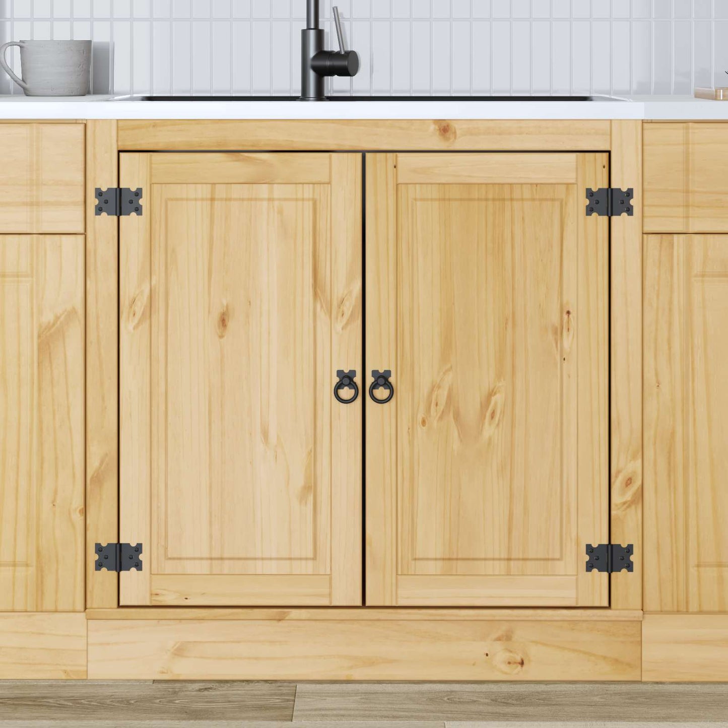 vidaXL Schrank SKI Honigbraun 80 x 46 x 81.5 cm Massives Kiefernholz