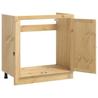 vidaXL Schrank SKI Honigbraun 80 x 46 x 81.5 cm Massives Kiefernholz