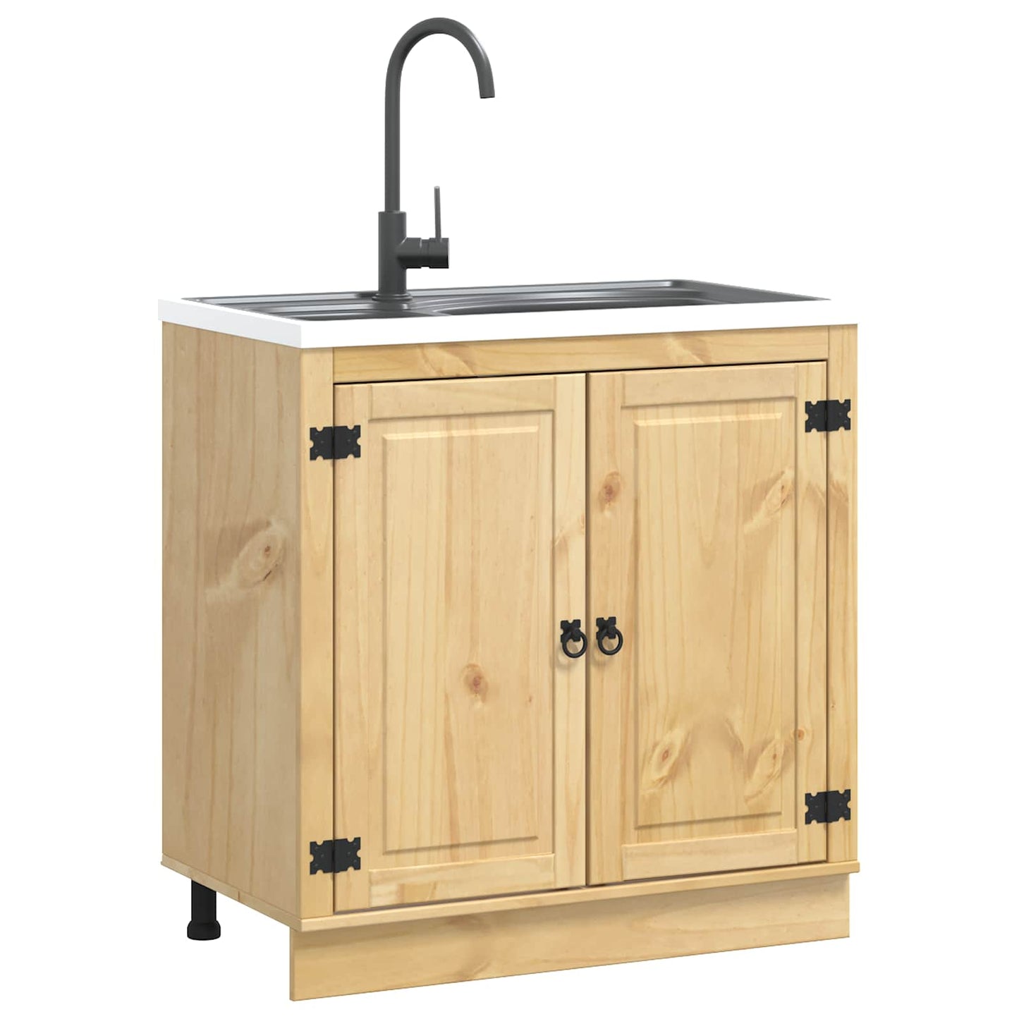 vidaXL Schrank SKI Honigbraun 80 x 46 x 81.5 cm Massives Kiefernholz