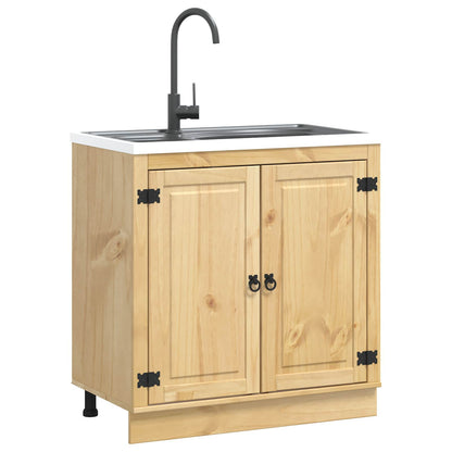 vidaXL Schrank SKI Honigbraun 80 x 46 x 81.5 cm Massives Kiefernholz